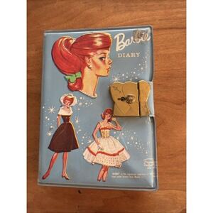 VINTAGE 1964 MATTEL BARBIE Bkue VINYL ONE YEAR DIARY BY PONYTAIL
